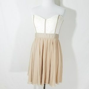Asos Strapless Mini Dress Sweetheart Lace layered